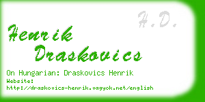 henrik draskovics business card